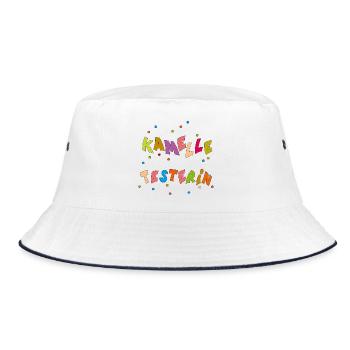 Kamelle Tester - Bucket Hat - white/navy - Front