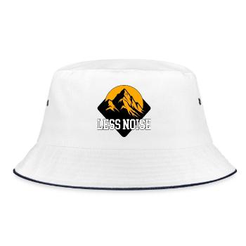 Less Noise | Minimalist outdoor graphic - Bucket Hat - white/navy - Front