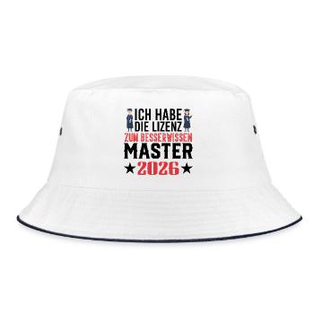 Master 2026 Abschluss Promotion Sponsion - Bucket Hat - Weiß/Navy - Vorne