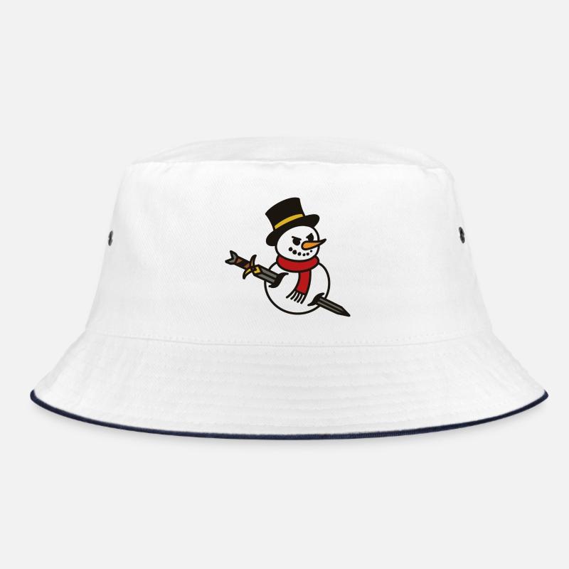 Aggressiver Schneemann mit Messer Bucket Hat