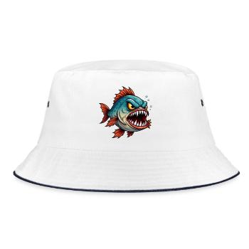 Piranha Deep Sea Fighter - Bucket Hat - white/navy - Front