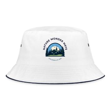 Nature Wonder Ways - Bucket Hat - white/navy - Front
