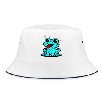 Toad Comic Frog - Bucket Hat - white/navy - Front