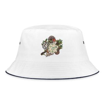 RPG Tabletop D20 Dice Gift Druid - Bucket Hat - white/navy - Front
