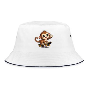 Dessin animé Skate Monkey - Bob - blanc/marine - Devant