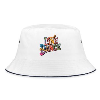 Line Dance Western Lettering - Bucket Hat - white/navy - Front