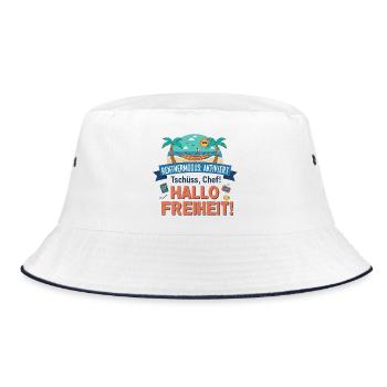 Pension & Retirement: Pensioner mode activated! - Bucket Hat - white/navy - Front