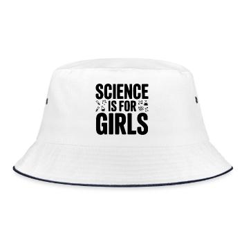 Wissenschaft ist für Mädchen - Bucket Hat - Weiß/Navy - Vorne