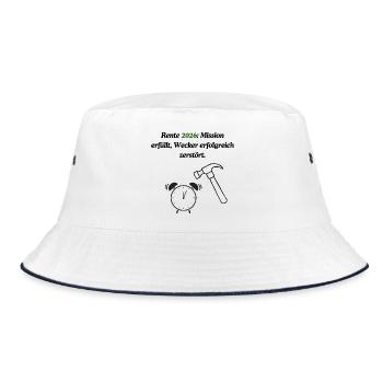 Endliche Rente - Bucket Hat - Weiß/Navy - Vorne