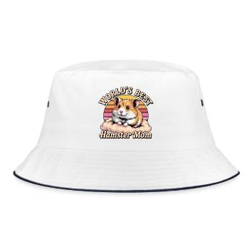 World's Best Hamster Mom Hamster Lover - Bucket Hat - white/navy - Front
