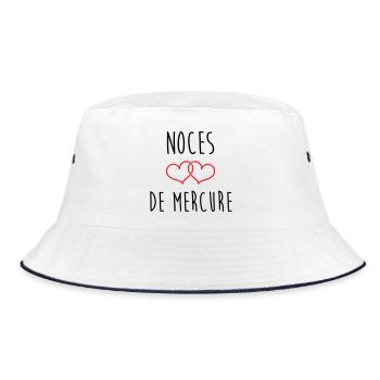 Merkur-Hochzeitstag, 38 Jahre Ehe - Bucket Hat - Weiß/Navy - Vorne