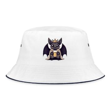 Bat Beer King - Bucket Hat - white/navy - Front