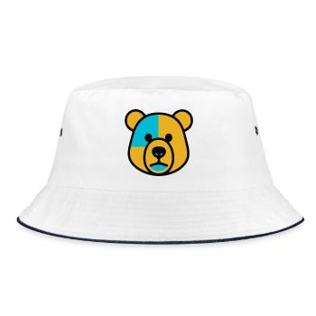 Cute Bear - Bucket Hat - white/navy - Front