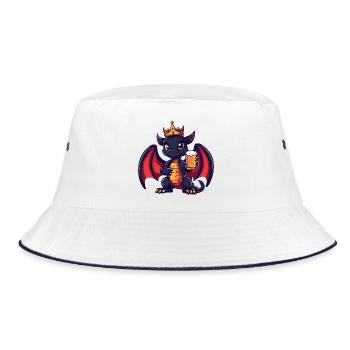 Dragon Beer King - Bucket Hat - white/navy - Front