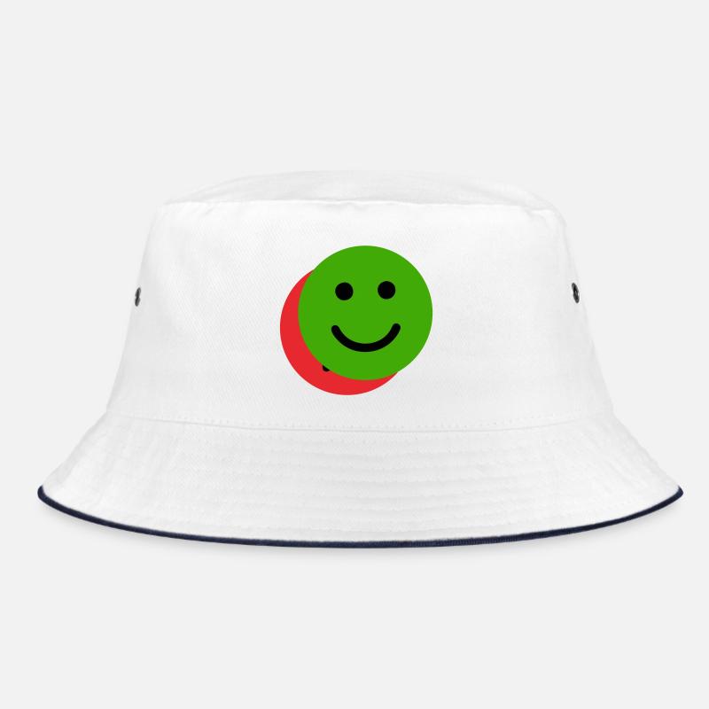 Overlapping Face Green-Red Bucket Hat