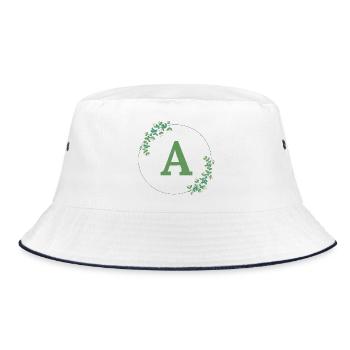 A - Bucket Hat - Weiß/Navy - Vorne