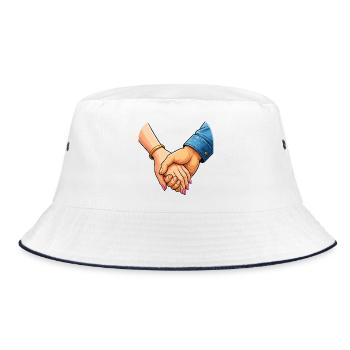 Hands together pair - Bucket Hat - white/navy - Front