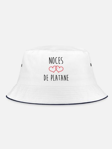 Wedding Anniversary - Wedding Wedding (61 years) - Bucket Hat - white/navy - Front