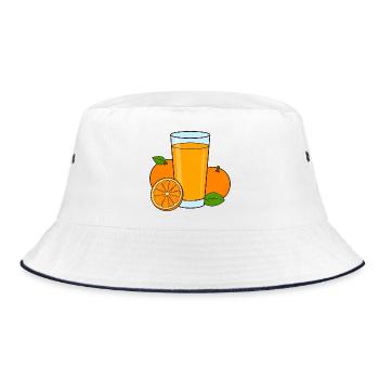 Orange juice - Bucket Hat - white/navy - Front