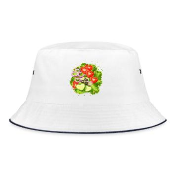Illustration de salade avec légumes en forme de cœur - Bob - blanc/marine - Devant