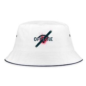 Chronically Offline - Digital Detox Art - Bucket Hat - white/navy - Front