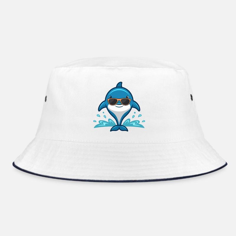 Chic dolphin on the waves Bucket Hat