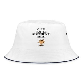 Kaffee und Morgen - Bucket Hat - Weiß/Navy - Vorne