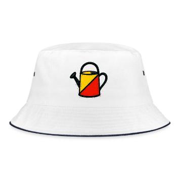 Two-tone Modern Horticulture Graphic Watering Can - Bucket Hat - white/navy - Front