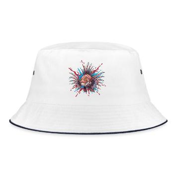 Spiny fish with a colorful accent - Bucket Hat - white/navy - Front