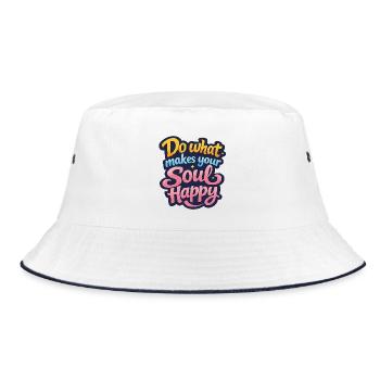 Do what makes your soul happy - Bucket Hat - white/navy - Front
