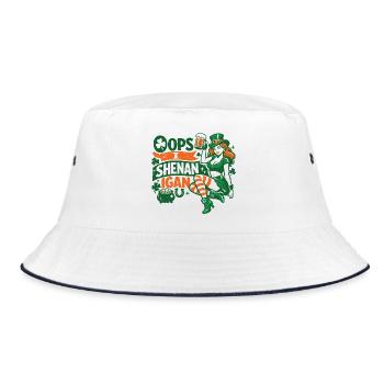 Oops I Shenanigan | Leprechaun St Patrick's Girl - Bucket Hat - Weiß/Navy - Vorne