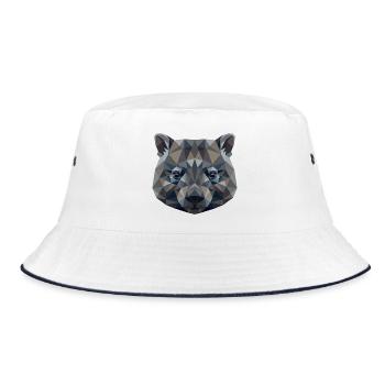 Wombat Australia Marsupial Cute Wombat - Bucket Hat - white/navy - Front