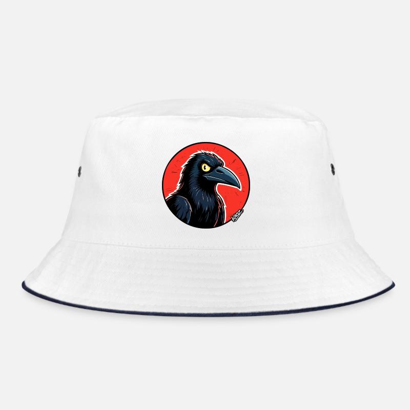 Noir raven in Red Orbit Bucket Hat