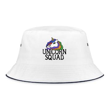 Rainbow Unicorn Portrait - Bucket Hat - white/navy - Front