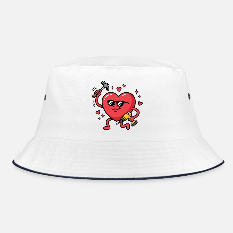 Funny Valentine's Day greeting for men: carpenters, Bucket Hat