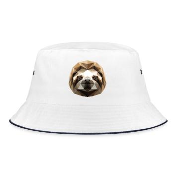 Sloth Morning Grouch Lazy Cute Sloths - Bucket Hat - white/navy - Front