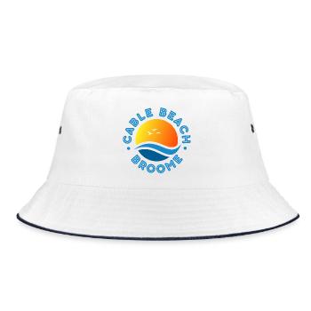 Cable Beach Broome Sunset  - Bucket Hat - white/navy - Front