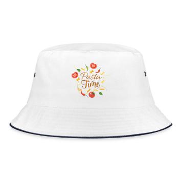 Pasta Time – Funny Italian Food & Pasta Lover Desi - Bucket Hat - white/navy - Front