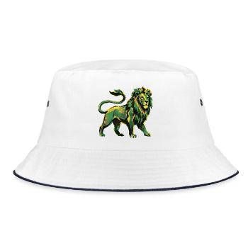 Lion Roots Reggae - Bucket Hat - white/navy - Front