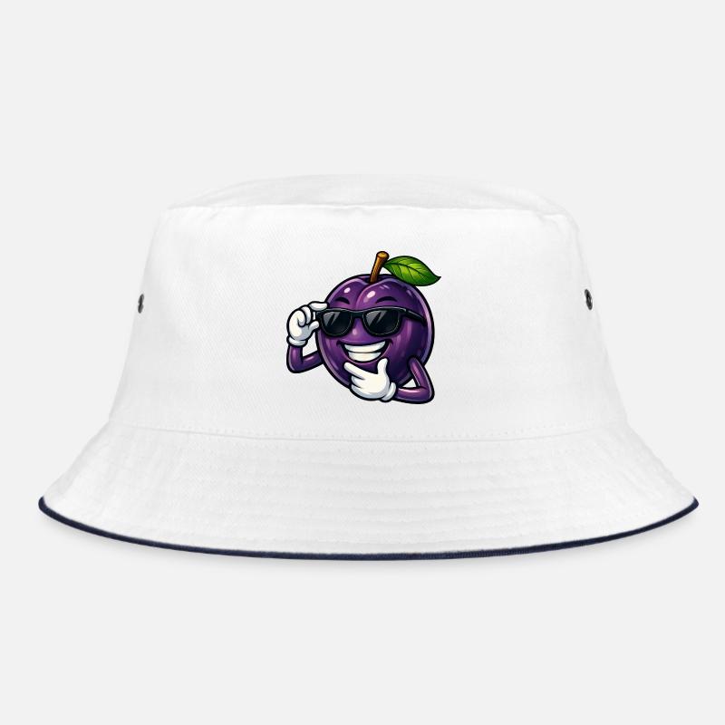 Cool Plum Cartoon Comic Fruit Summer Bucket Hat