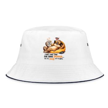 Sloth Coffee Lounge Drama - Bucket Hat - white/navy - Front