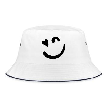 Beacon Logo – Neon Pink - Bucket Hat - white/navy - Front
