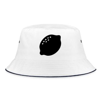 Lemon Silhouette – Fresh Citrus Design - Bucket Hat - white/navy - Front