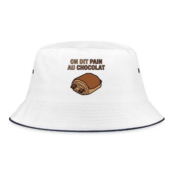Pastry We say Pain au Chocolat - Bucket Hat - white/navy - Front