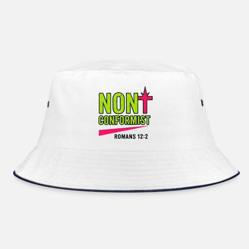 Christliche Popkunst Römer 12:2 Neon-Design Bucket Hat