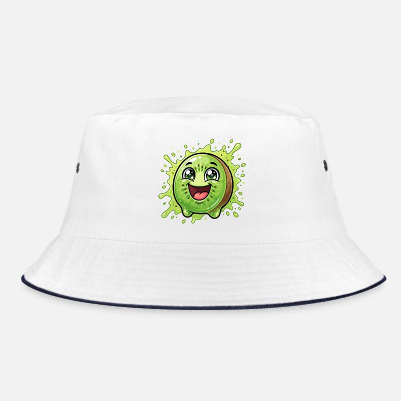 Happy Kiwi Splash Cartoon Bucket Hat
