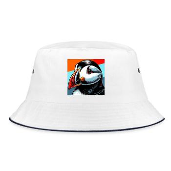 puffin - Bucket Hat - white/navy - Front