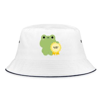 Badge certifié Grenouille Collante - Bob - blanc/marine - Devant