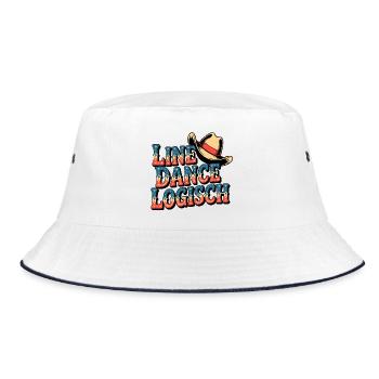 Line Dance Logisch - Bucket Hat - Weiß/Navy - Vorne