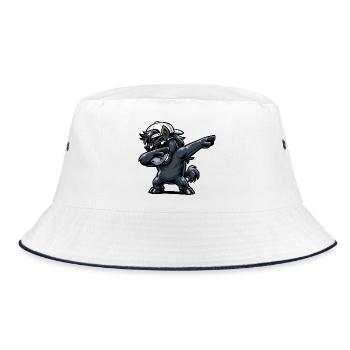 Dabbing Horse - Bucket Hat - Weiß/Navy - Vorne